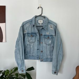 Forever 21 ripped effect denim jacket